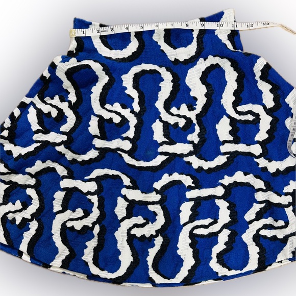 EUC Kenzo SZ XS blue/black/white fit & flare mini skirt/waist 22”-28”/length 17” - Picture 5 of 6